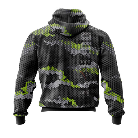 Lime Green Hex Camo Fishing Hoodie