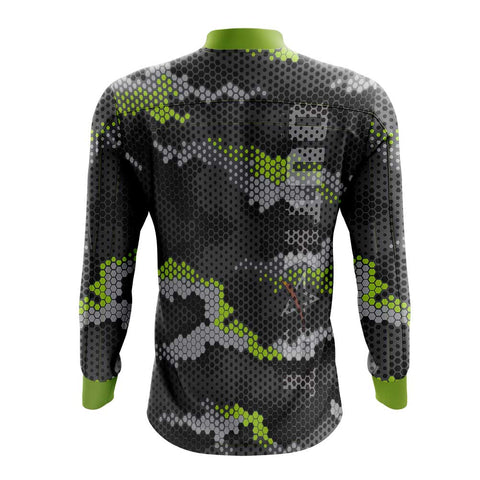 Lime Green Hex Camo Fishing Shirt