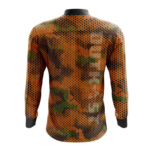 Orange Hex Camo Fishing Shirt