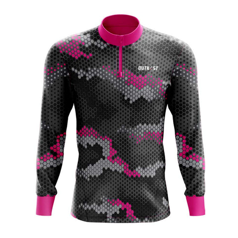 Pink Hex Camo Fishing Shirt