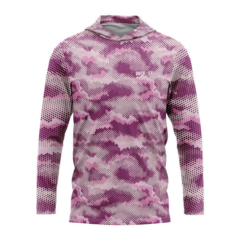 Pink Pixel Camo Hooded Fishing Shirt