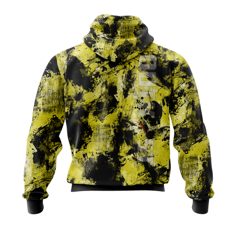 Yellow Grunge Camo Fishing Hoodie