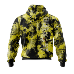 Yellow Grunge Camo Fishing Hoodie