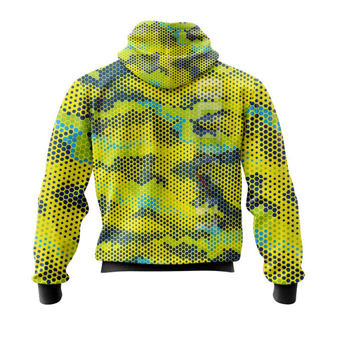 Yellow Hex Camo Fishing Hoodie