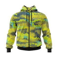 Yellow Hex Camo Fishing Hoodie